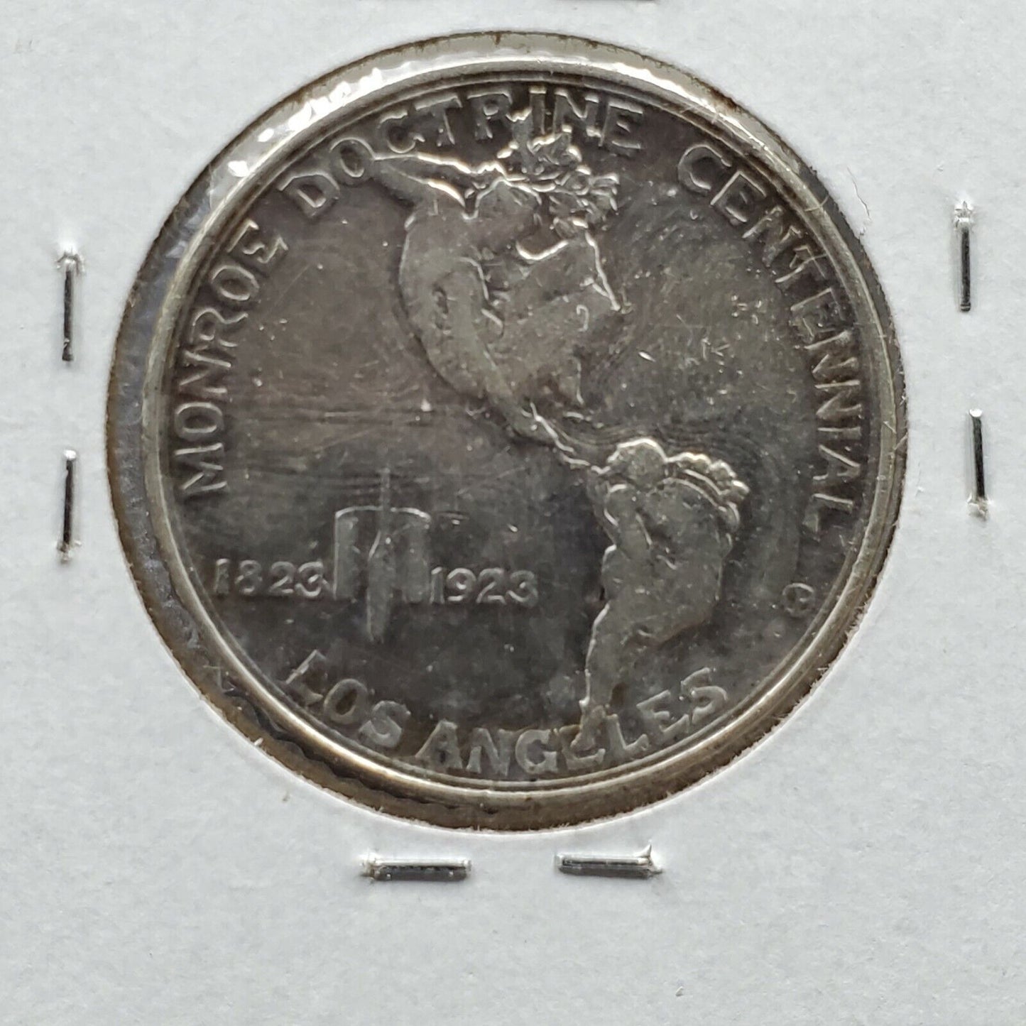 1923 S Monroe Doctrine Centennial Silver Commemorative Half Dollar Coin AU About