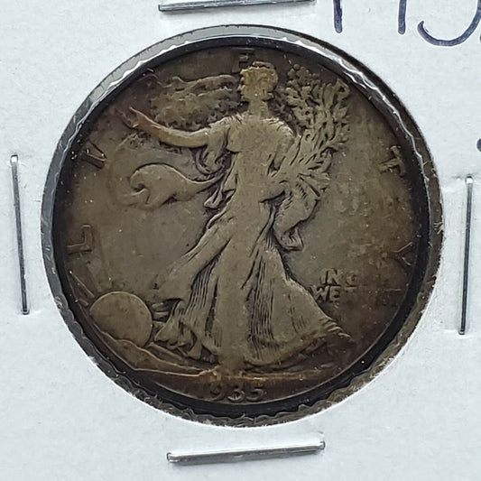 1934 P Walking Liberty Silver Half Dollar Coin Choice Fine Neat Circ Toning