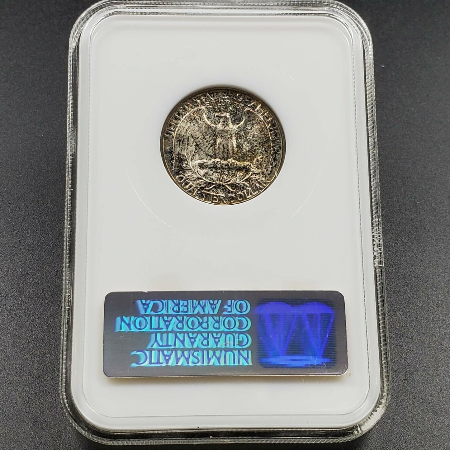 1951 P 25C Washington Quarter Coin NGC MS67 GEM BU OFH Old Fat Holder Neat toner