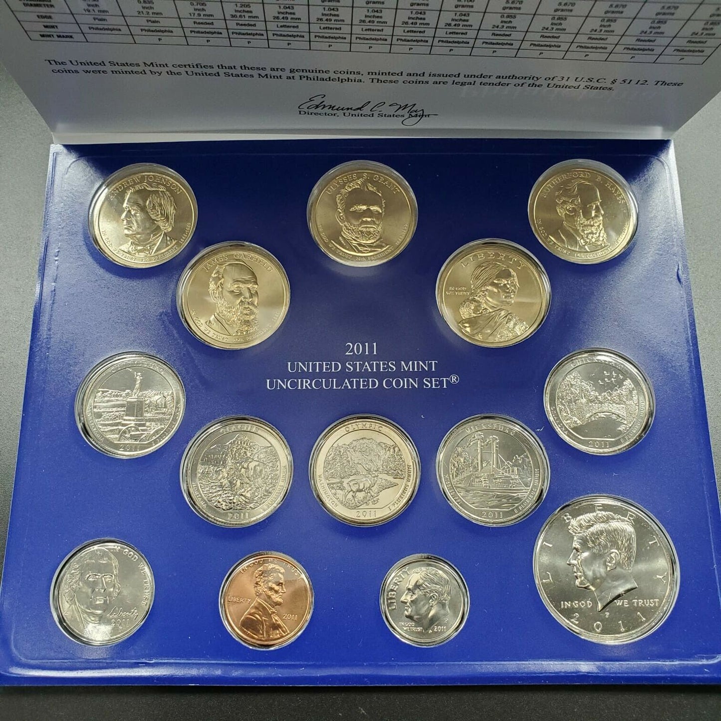 2011 US Mint Uncirculated Set OGP COA RobinsonsCoinTown Combined Ship Discounts