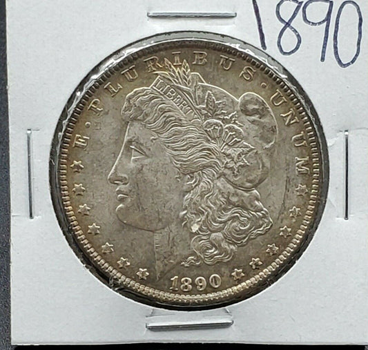 1890 P Morgan 90% Silver Eagle Dollar Coin Choice BU Uncirculated Neat Toning