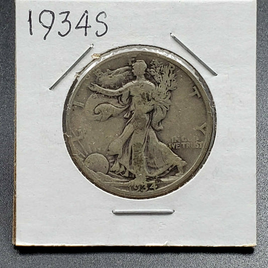 1934 S Walking Liberty Silver Eagle Half Dollar Coin Choice Good G Condition