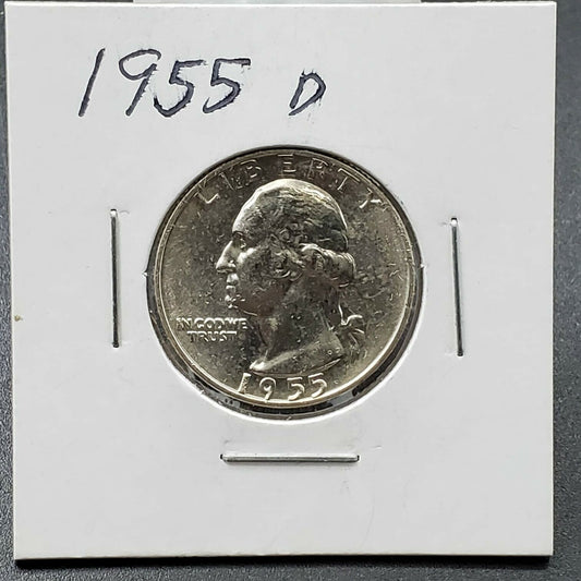 1955 D Washington Silver Quarter Coin AU About UNC Combo Ship Discounts