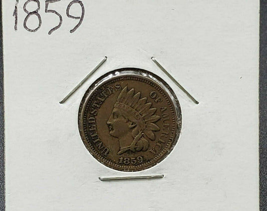 1859 P 1c Indian Small Cent Penny Coin Choice VF Very Fine First Year Of Issue
