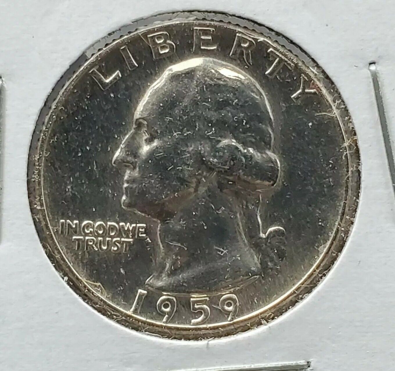 1959 P Washington Quarter Coin Type B Proof Die Reverse Variety UNC Details