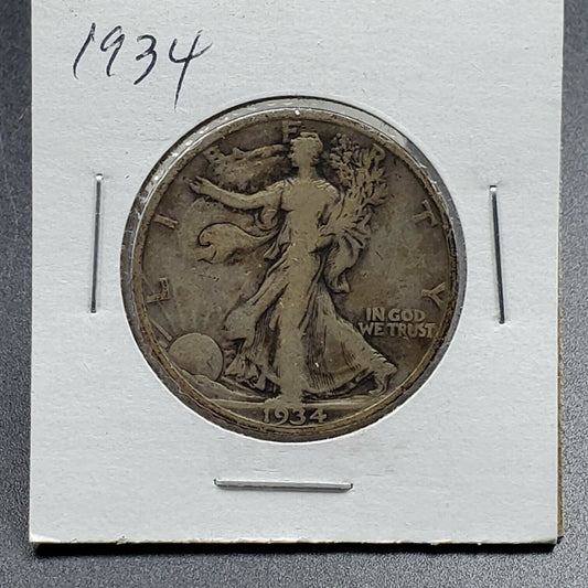 1934 P Walking Liberty Silver Half Dollar Coin Choice Fine / VF Very Fine Nice
