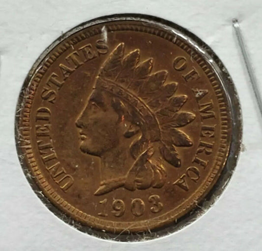 1903 Indian Head Cent Penny Coin XF EF Extra Fine Quest Color
