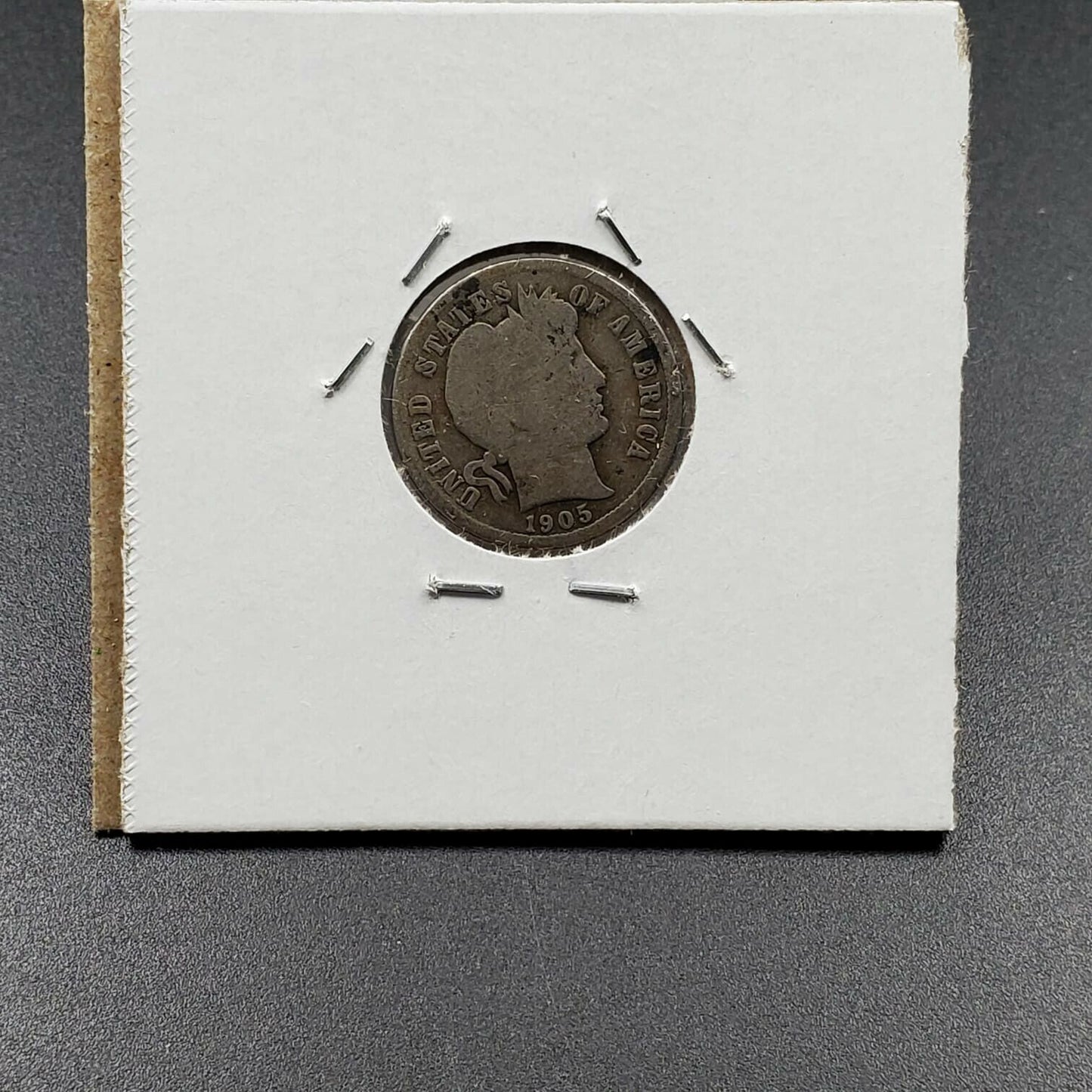 1905 P Learned the Hard Way Failed Love Token Attempt on Barber Silver Dime Coin