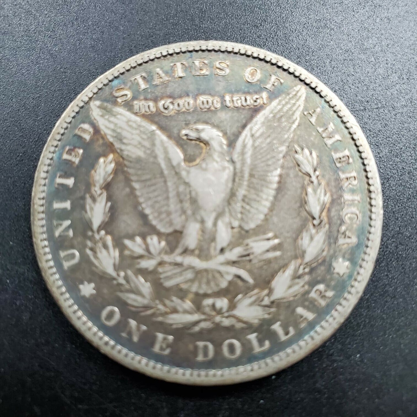 1896 P Morgan Silver Dollar Coin F Fine Circulated Condition Neat Circ Toning