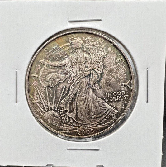 2005 1 OZ American Silver Eagle GEM UNC Neat Toning Toner