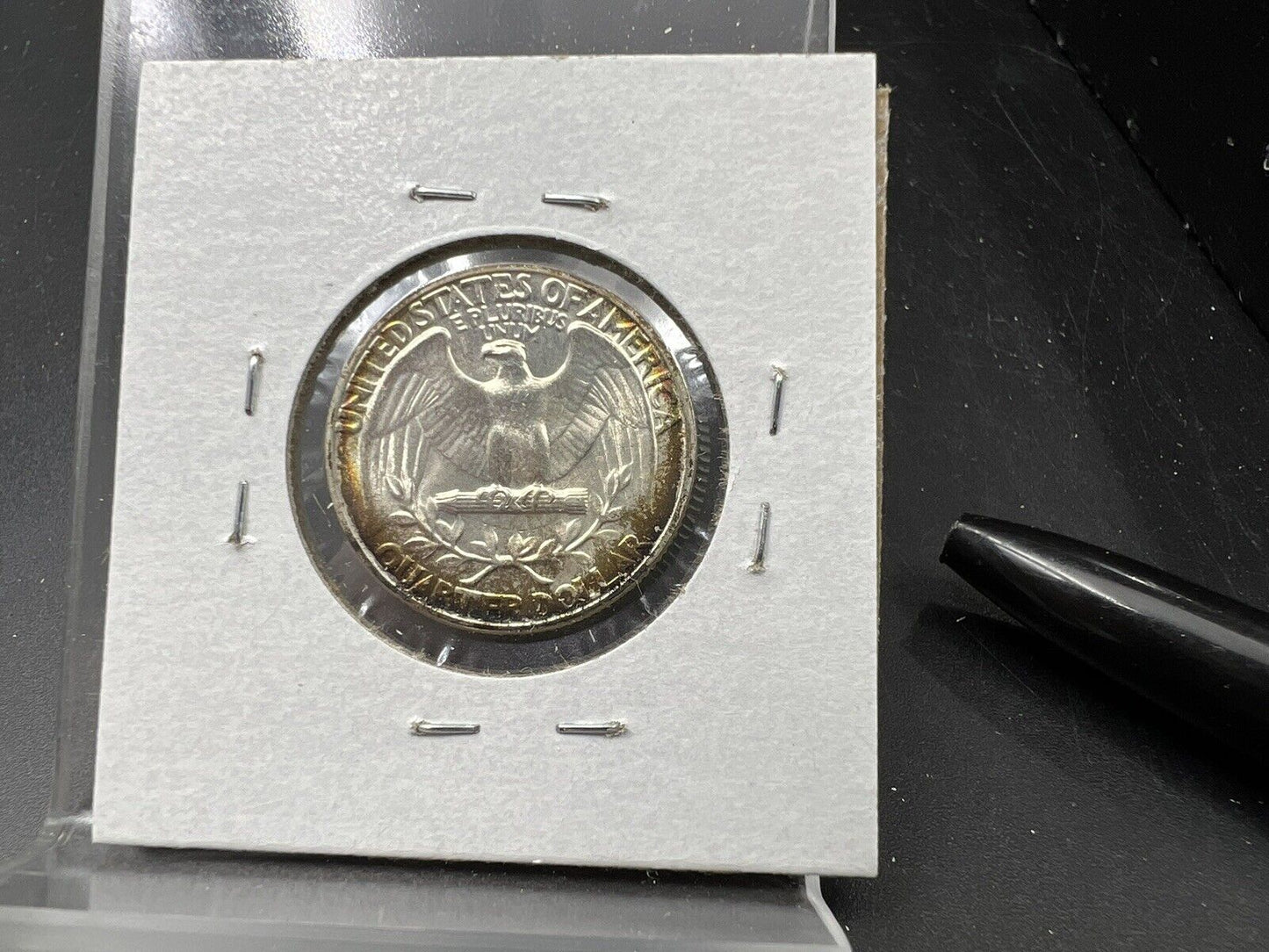 1943 P 25c Washington Quarter Coin Choice BU UNC Nice Halo Toning Toner WW2 ERA