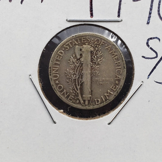 1940 S / S Mercury Dime Silver Coin RPM Variety Circulated