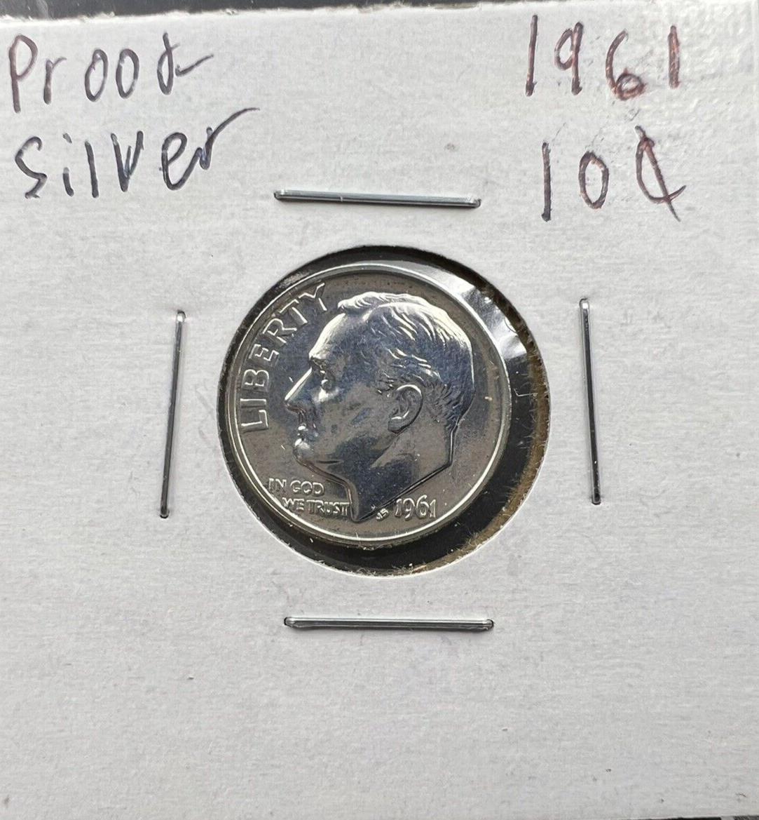 1961 P Roosevelt Gem Proof Silver Dime Coin #B