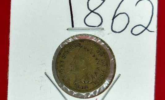 1862 P 1c Copper Nickel Indian Small Cent Penny CHOICE VG VERY GOOD / FINE CIRC
