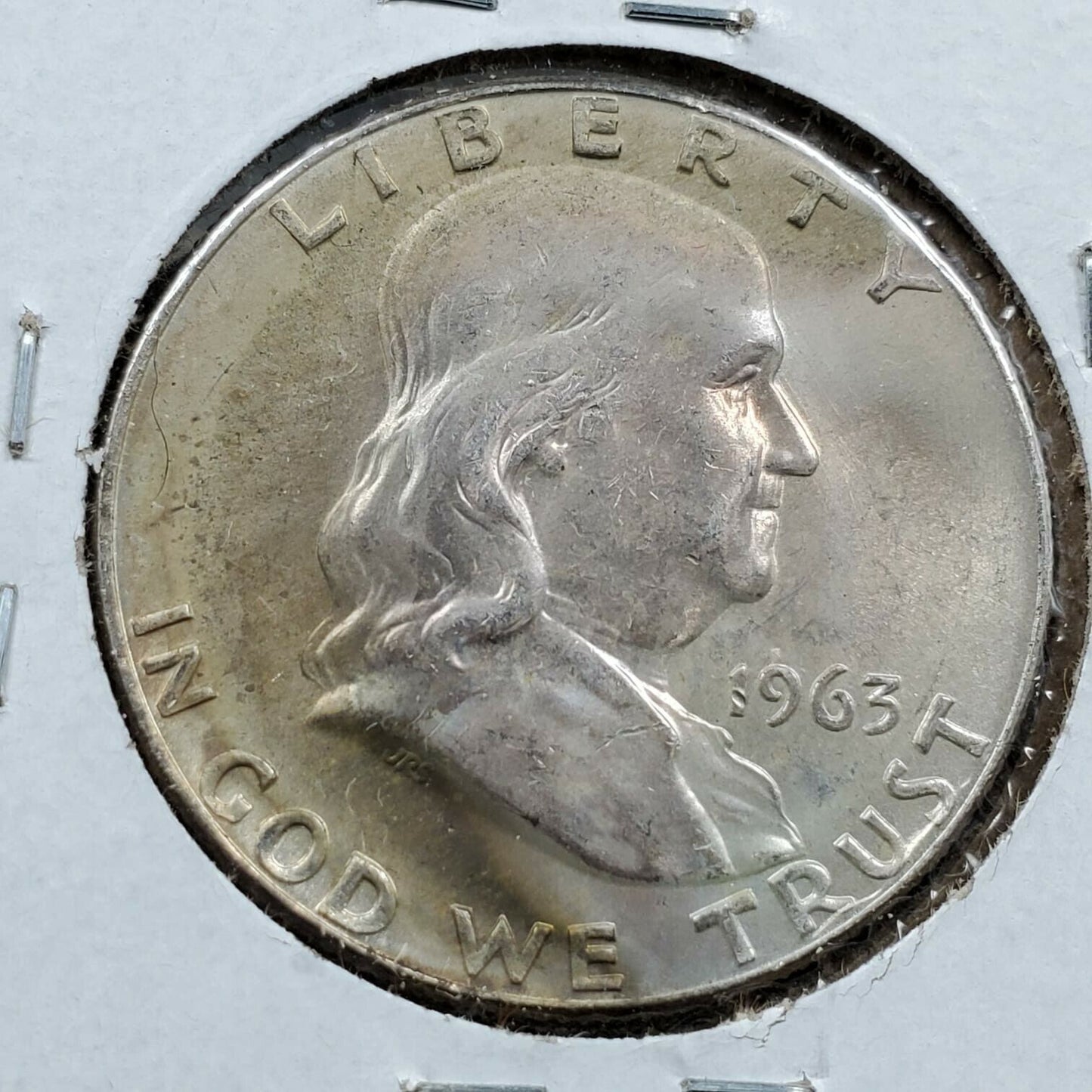 1963 P Franklin Silver Half Dollar Coin BU Uncirculated Neat Toning