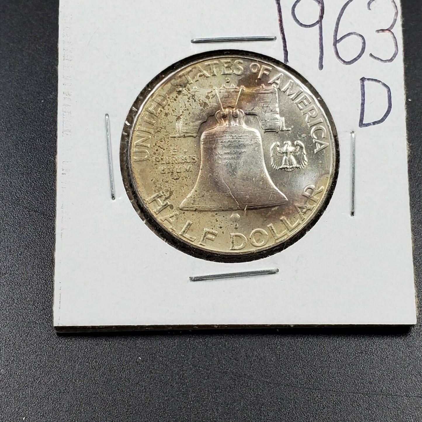 1963 P Franklin Silver Half Dollar Coin BU Uncirculated Neat Toning