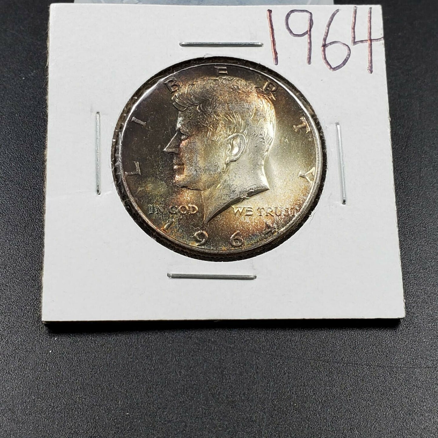 1964 P Kennedy 90% Silver Half Dollar Coin Choice BU PQ Nice Toning Toner
