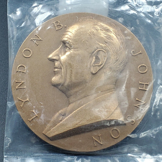 Gilroy UNC Sealed LYNDON B BAINES JOHNSON PRESIDENTAL INAUGURAL BRONZE MEDAL LBJ