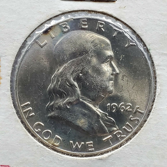 1962 D Franklin Silver Half Dollar Coin Choice BU Uncirculated Nice Coin