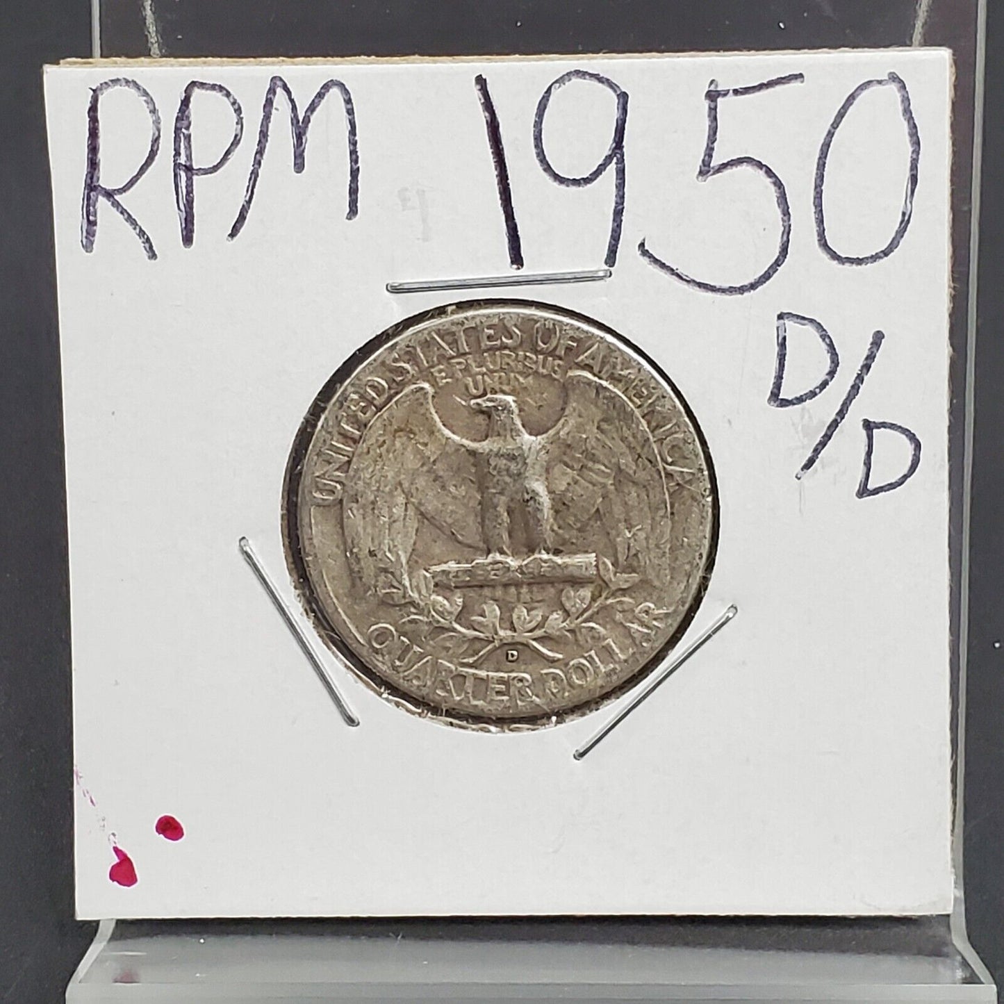 1950 D/D 25c Washington Quarter Coin RPM 004 Variety Coin