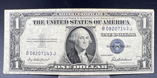 1935 F $1 Silver Certificate Blue Seal Choice Fine Circ O Block
