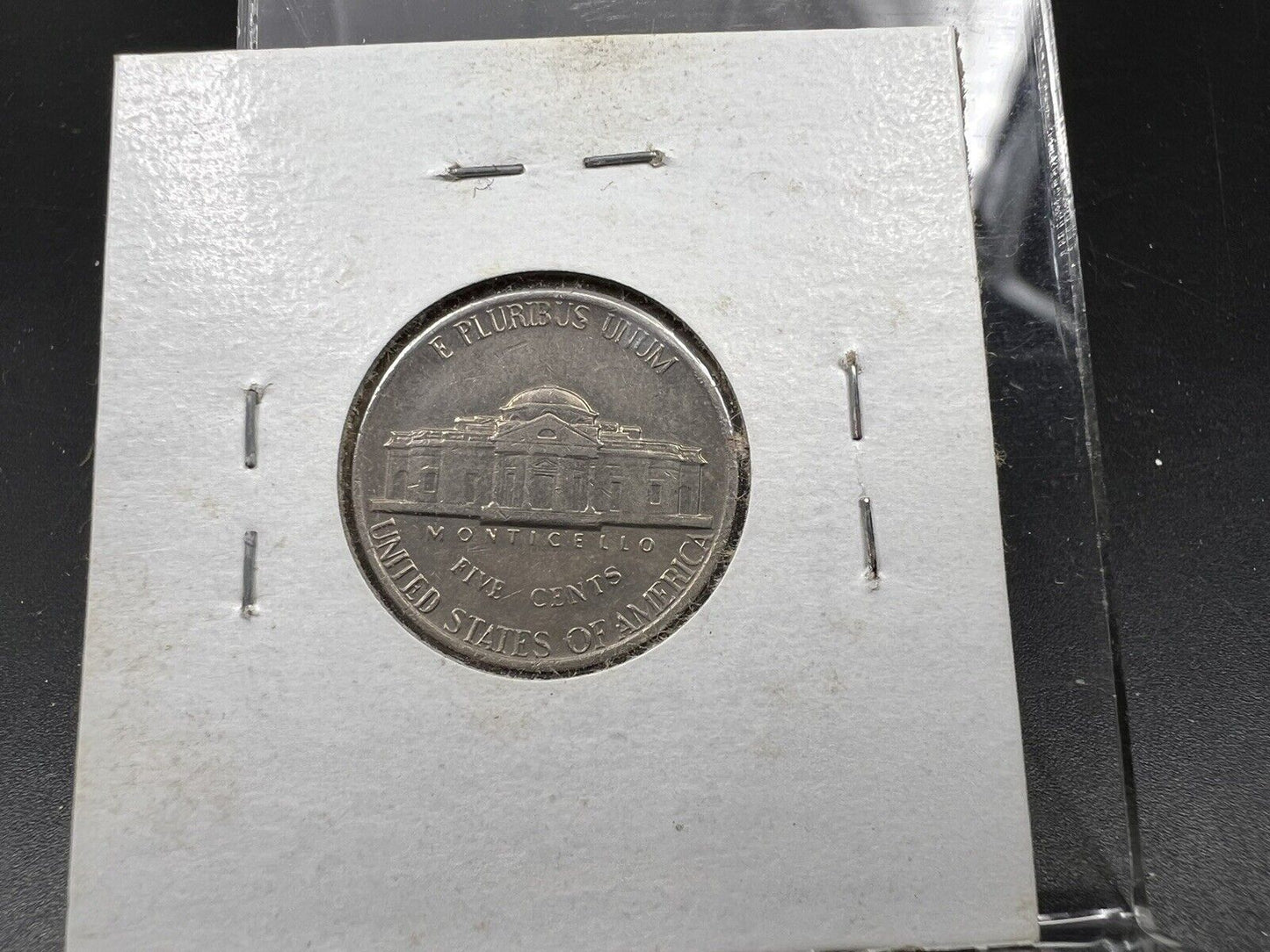1980 P Jefferson Nickel 5c Coin SLIGHT Misaligned Obverse Die Error VF Circ