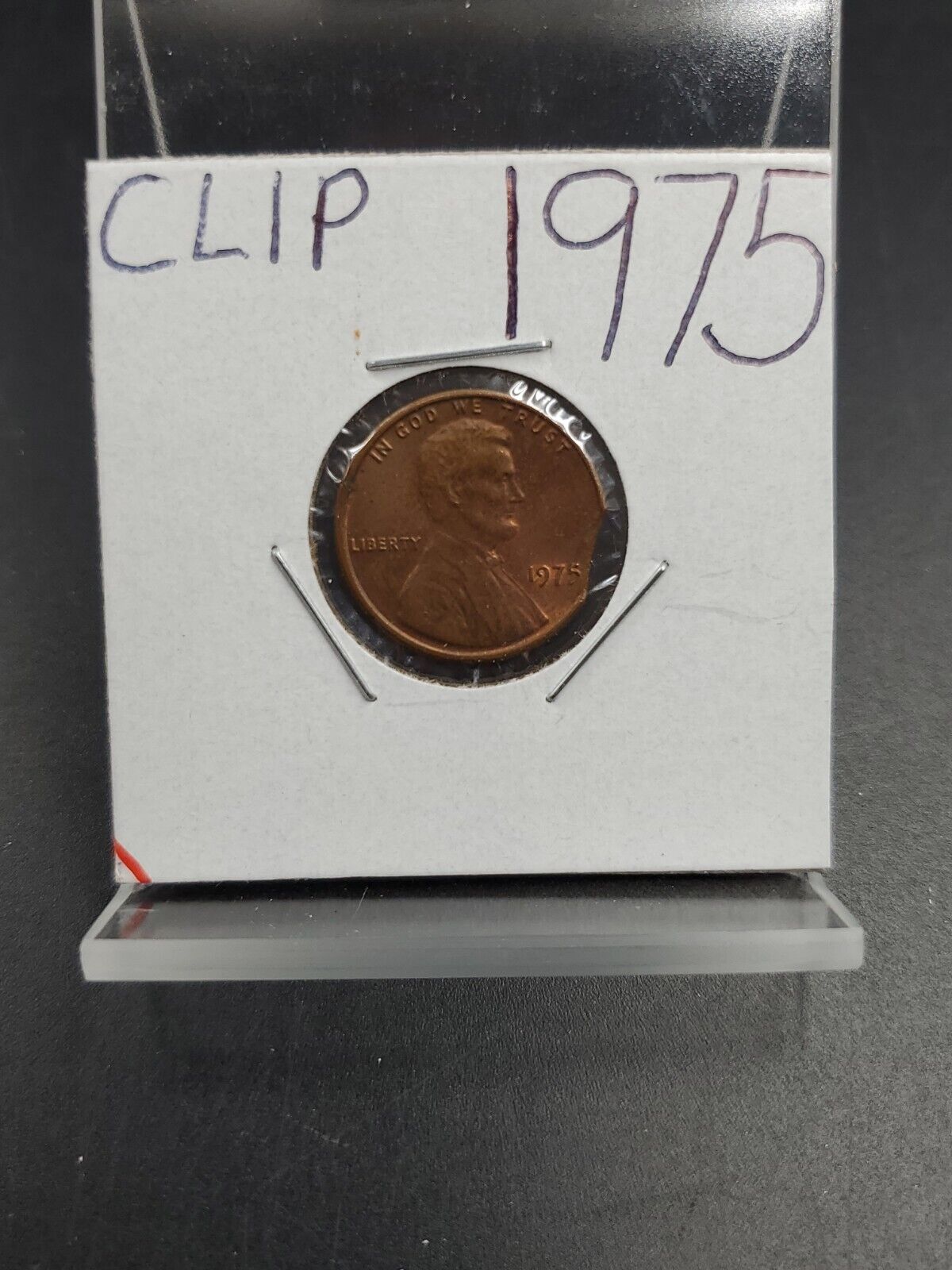 1975 P Lincoln 1C Coin Clipped PLANCHET ERROR COIN