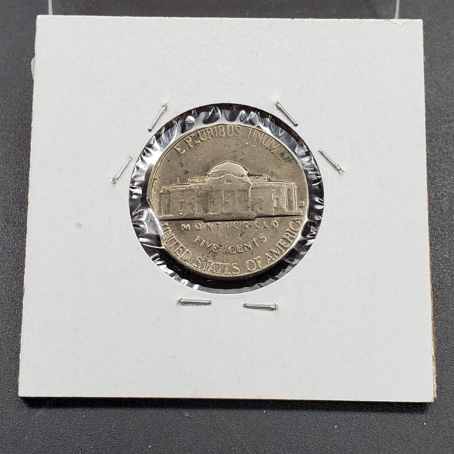 1964 D Jefferson Nickel 5c Clip Clipped Plachet Error coin AU About UNC