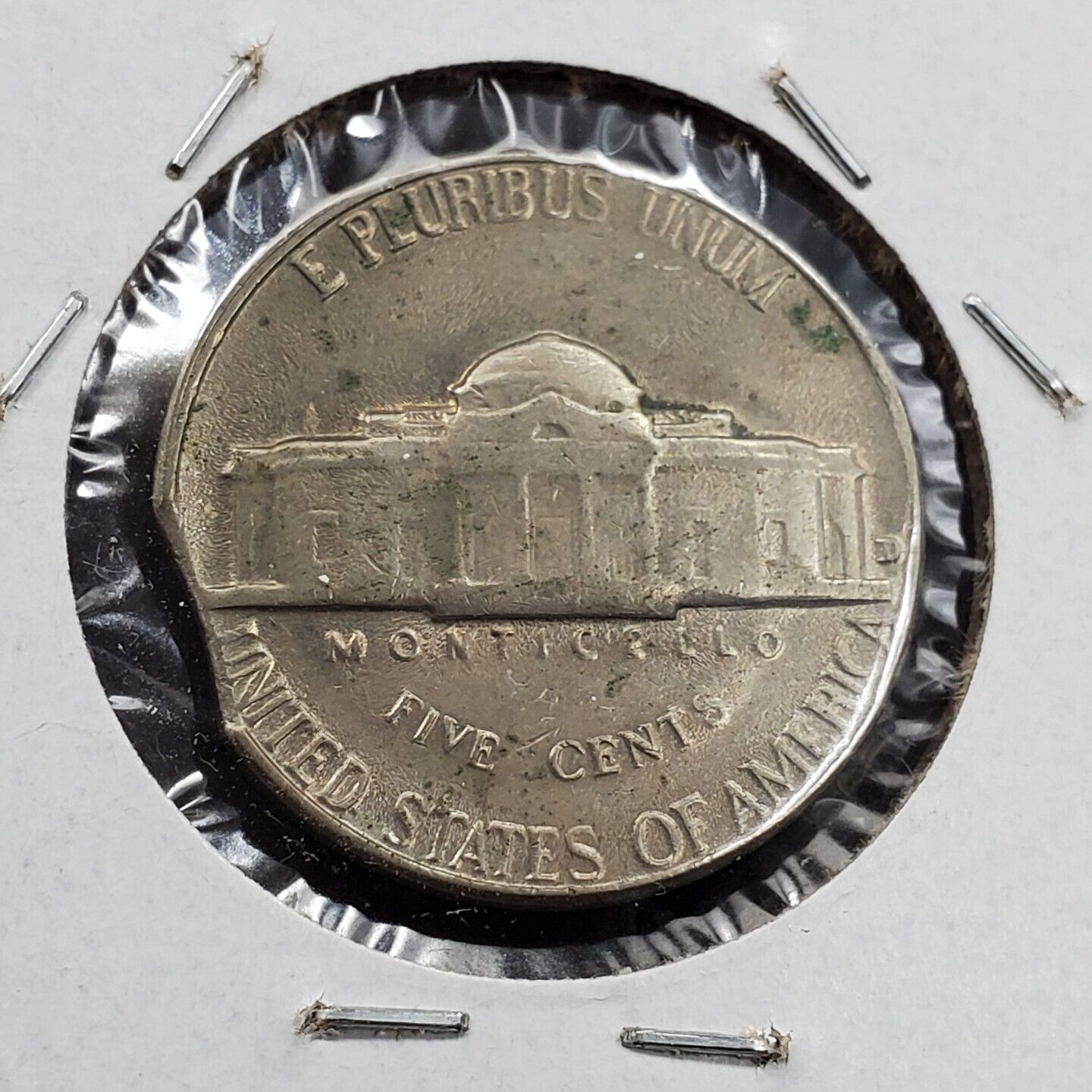 1964 D Jefferson Nickel 5c Clip Clipped Plachet Error coin AU About UNC