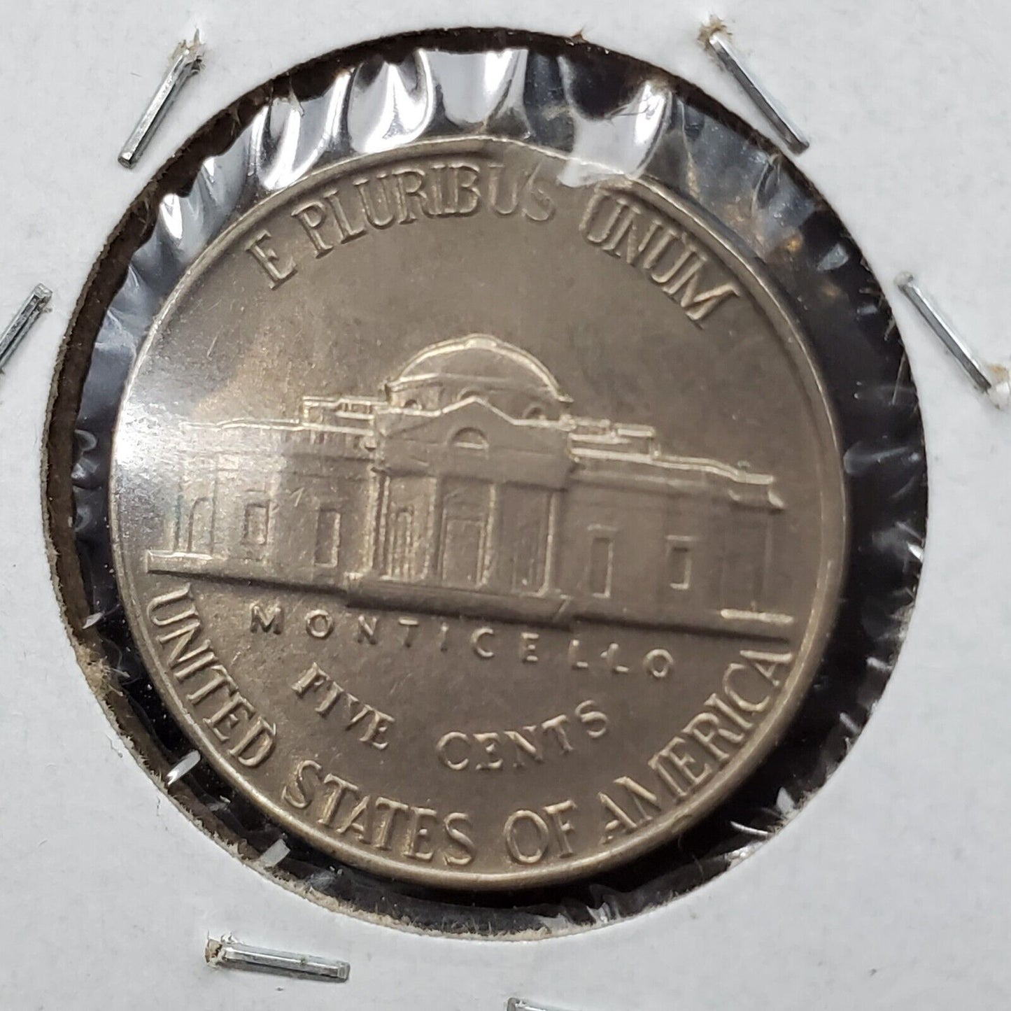 1963 P Jefferson Nickel 5c Clip Clipped Plachet Error coin AU About UNC