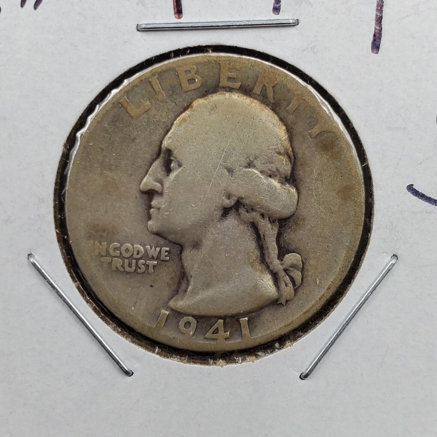 1941 S Washington Silver Quarter Coin Large S variety #2