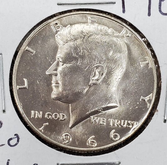 1966 50c Kennedy 40% Silver Half Dollar DDO Double Die Obverse FS-106 SMS UNC