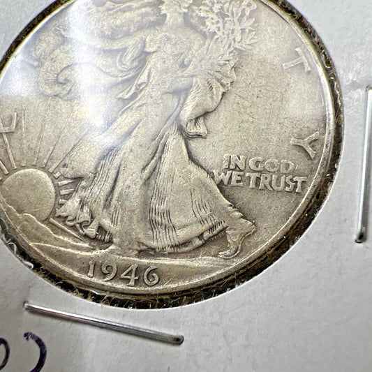 1946 P Walking Liberty Variety Half Dollar  Doubled Die Obv DDO-002 VG / FINE