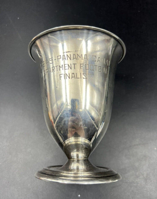 1945 Panama Canal Department Football Finalist 120G Sterling Silver Cup Antique