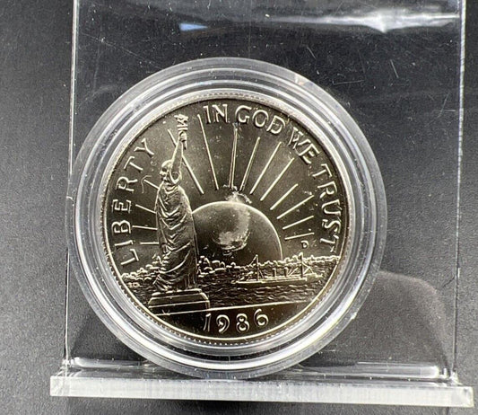 1986 D Statue of Liberty Commemorative Half Dollar Coin in Capsule GEM BU