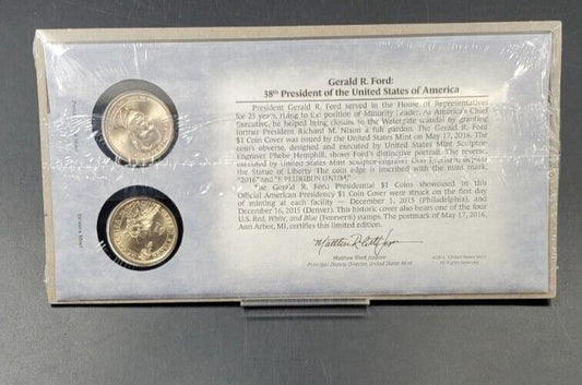 2016 Gerald R. Ford Presidential Dollar P & D 2 coins Set First Day OGP US Mint