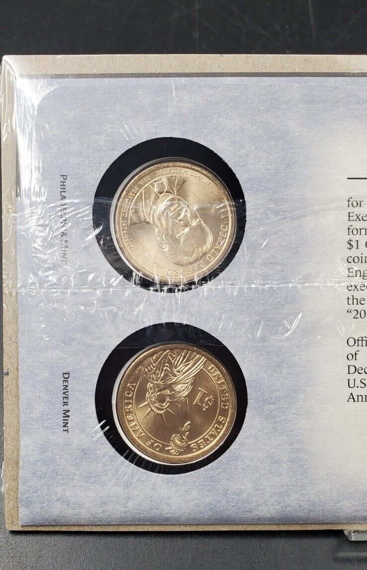 2016 Gerald R. Ford Presidential Dollar P & D 2 coins Set First Day OGP US Mint