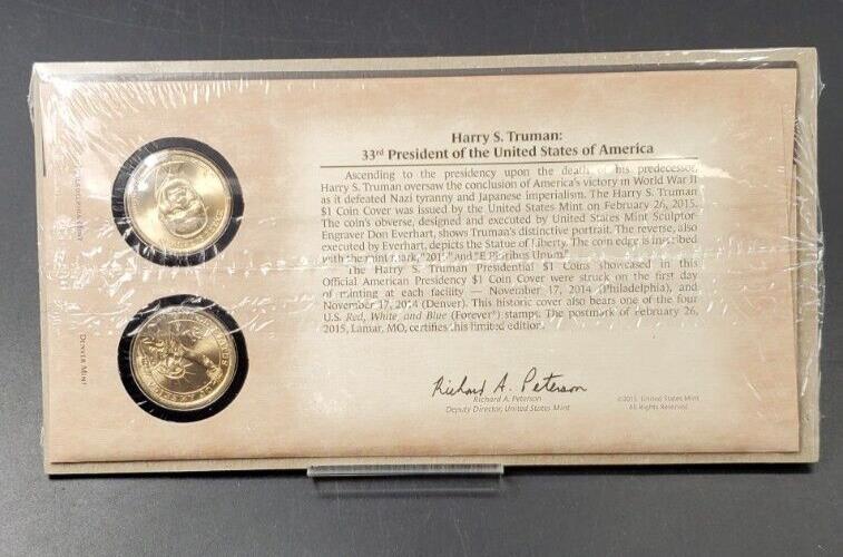 2014 Harry S Truman 33rd Presidential Dollar P & D 2 coins Set First Day OGP