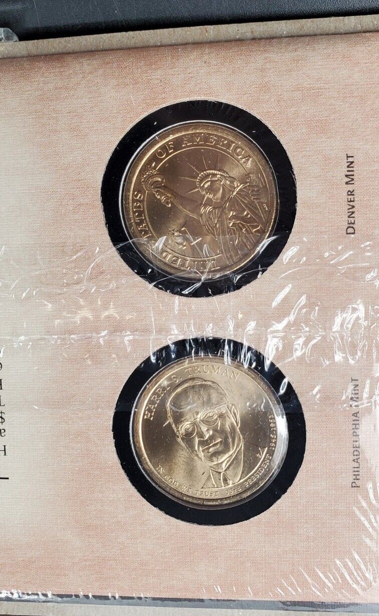 2014 Harry S Truman 33rd Presidential Dollar P & D 2 coins Set First Day OGP