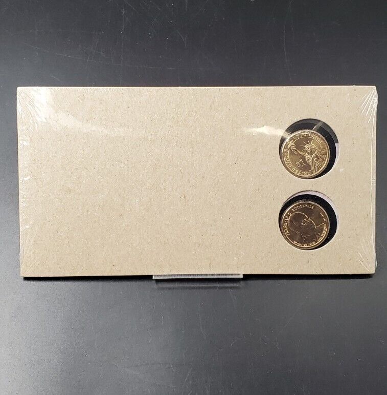 2014 Franklin Roosevelt 32nd Presidential Dollar P & D 2 coins Set First Day OGP