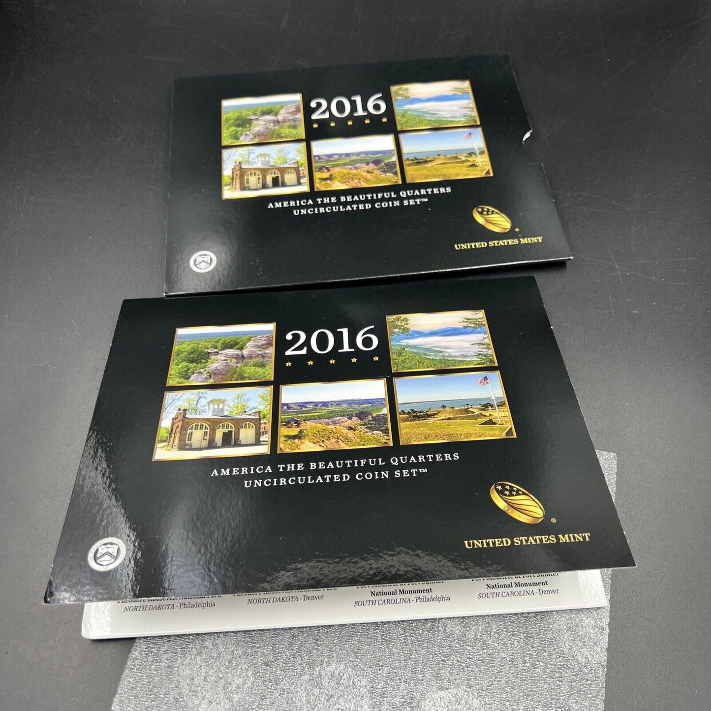 2016 America The Beautiful Uncirculated Quarter P & D Set - 10 Quarters Gem BU