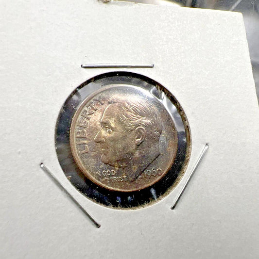 1960 P 10c Roosevelt Silver Dime Coin BU Nice Toning Toner