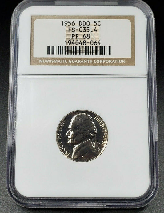 1956 Jefferson Proof Nickel Coin NGC PF68 DDO Double Die FS-035.4 FS-102 Variety
