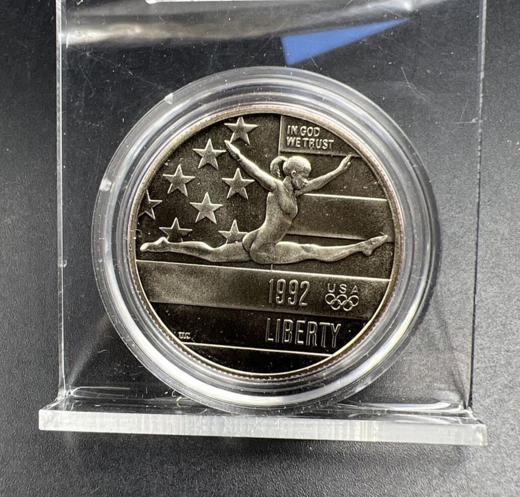 1992 P Unc BU Olympic Gymnastics - Commemorative Half Dollar in Capsule