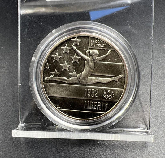 1992 P Unc BU Olympic Gymnastics - Commemorative Half Dollar in Capsule