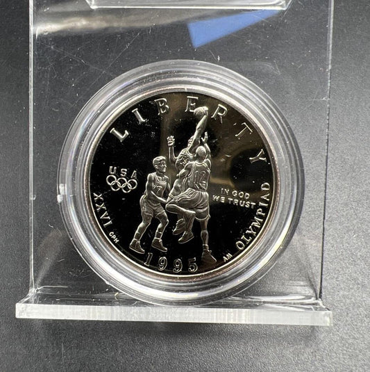 1995 S Gem Proof Olympic Basketball - Commemorative Half Dollar in Capsule