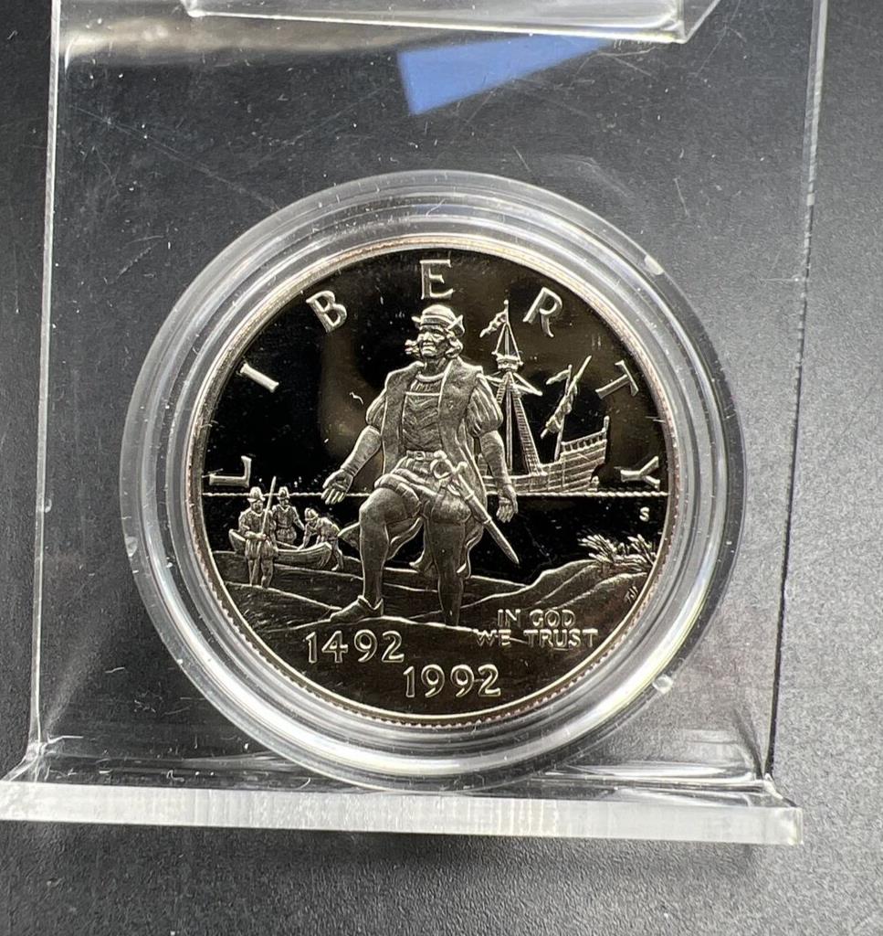1992 S 50c Columbus Commemorative Half Dollar in Capsule Clad Coin Proof #B