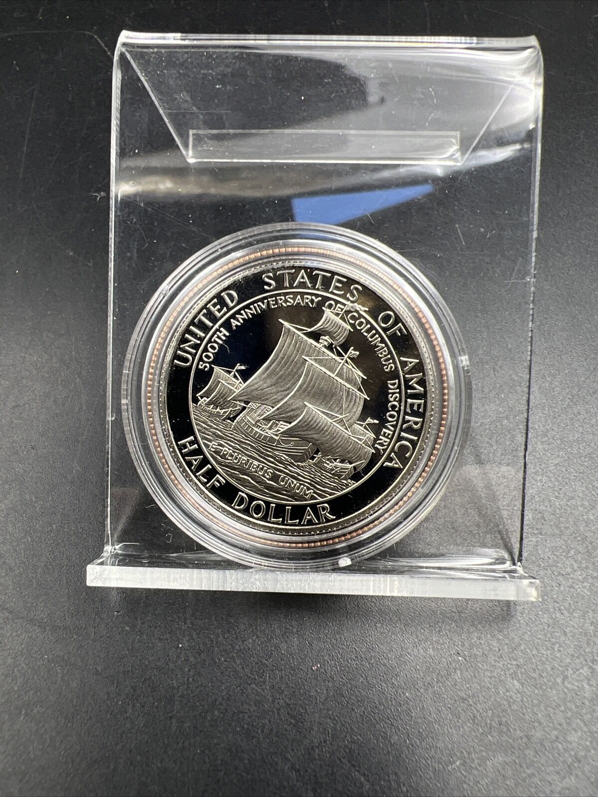 1992 S 50c Columbus Commemorative Half Dollar in Capsule Clad Coin Proof #B