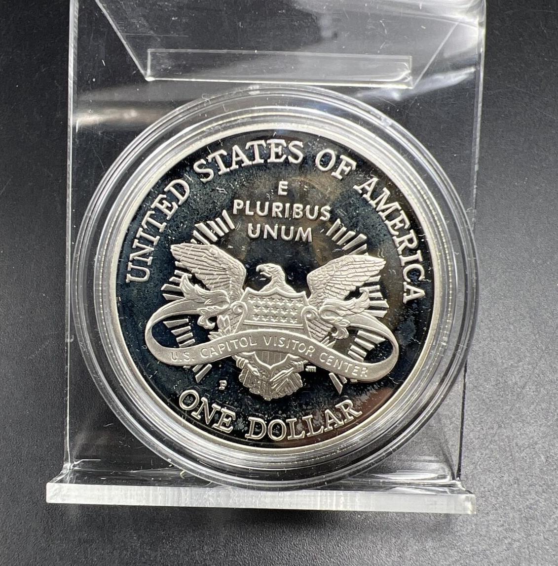 2001 P $1 Capitol visitors Silver Commemorative Dollar Coin GEM Proof in Cap #A