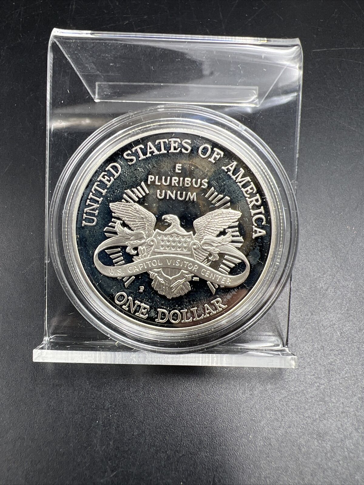 2001 P $1 Capitol visitors Silver Commemorative Dollar Coin GEM Proof in Cap #A